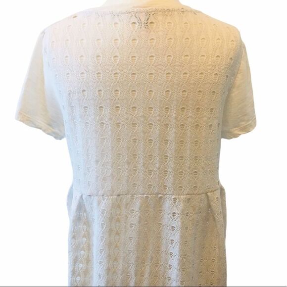 Kismet White Tee Shirt With Crochet Detailing - Picture 2 of 8